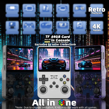 R36S Handheld Game Console 3.5Inch IPS Screen 128G Classic Retro Games Consoles Arkos System Portable Pocket Video Game Player